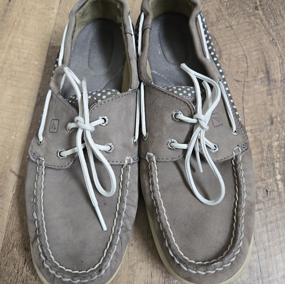 Sperry Women's Grey Leather 9.5m Boat Shoes - Picture 3 of 16